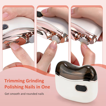 2-in-1 Electric Nail Clipper & Polisher with Built-in LED Light & Debris Vacuum