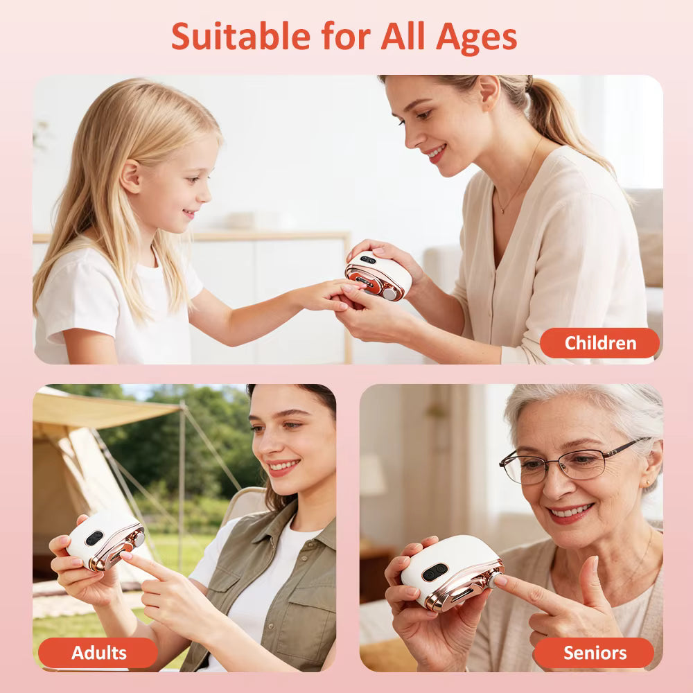 2-in-1 Electric Nail Clipper & Polisher with Built-in LED Light & Debris Vacuum