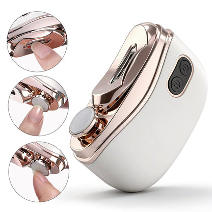 2-in-1 Electric Nail Clipper & Polisher with Built-in LED Light & Debris Vacuum